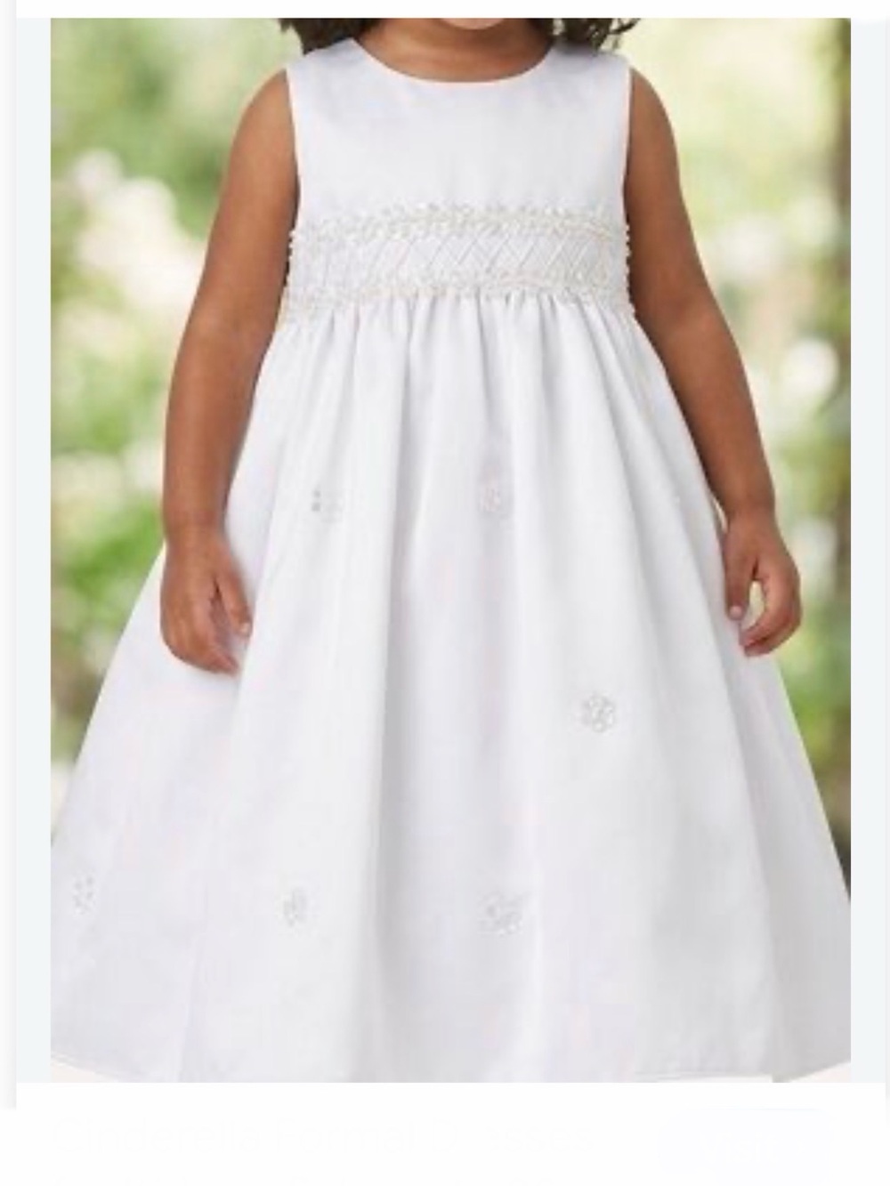 Cinderella White Sleeveless Smocked Formal Dress👗for Girls👧🏻Sz 3T
